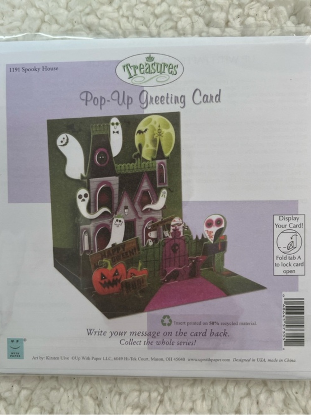 Up with Paper 3-D Pop-Up "Spooky House" Treasures Halloween Greeting Card